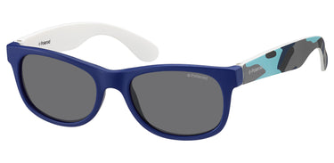 Boys and Girls Polaroid Eyeglasses: P0300 - Blue Camuflage Blue - SpecSMART Eye Clinic (Diagonal View)